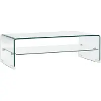 vidaXL Soffbord genomskinlig 98x45x31 cm härdat glas