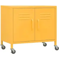 vidaXL Förvaringsskåp senapsgul 60x35x56 cm stål