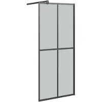 vidaXL Duschvägg 80x195 cm mörkt härdat glas