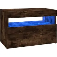 vidaXL TV-bänk med LED-belysning, Rökfärgad Ek, 60X35X40 Cm