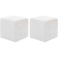 vidaXL Sittpuff 2 st vit 30x30x30 cm konstläder
