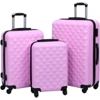 vidaXL 3-delad resväska Set Rosa ABS 92414