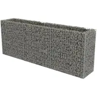 vidaXL Planteringsgabion upphöjd galvaniserat stål 270x50x100 cm