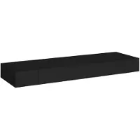 vidaXL Svävande vägghylla med låda svart 80x25x8 cm