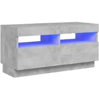 vidaXL TV-bänk med LED-belysning betonggrå 80x35x40 cm