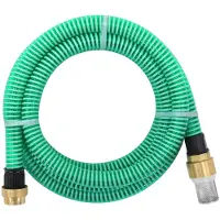 vidaXL Sugslang med kopplingar mässing grön 1,1" 10 m PVC