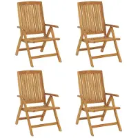 vidaXL Fällbara fåtöljer 4 st massivt trä i teak