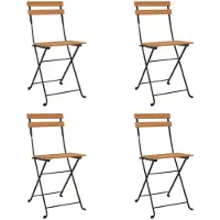 vidaXL 319980 hopfällbara bistrostolar 4 st massiv teak trä och stål