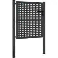 vidaXL Trädgårdsgrind antracit 100x100 cm stål