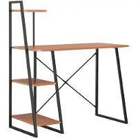 vidaXL Skrivbord med hyllenhet svart och brun 102x50x117 cm