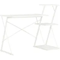 vidaXL Skrivbord med hylla vit 116x50x93 cm
