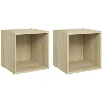 vidaXL Tv-bänk sonoma-ek 37x35x37 cm konstruerat trä