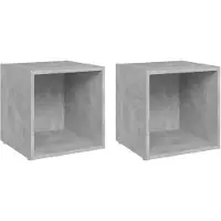 vidaXL Tv-bänkar 2 st betonggrå 37x35x37 cm konstruerat trä