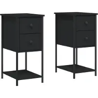 vidaXL Sängbord 2 st svart 32x42x70 cm ingenjörsved 826094