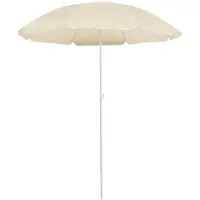 vidaXL Trädgårdsparasoll med stålstång, sandfärgad, 180 cm