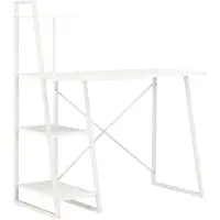 vidaXL Skrivbord med hyllenhet vit 102x50x117 cm