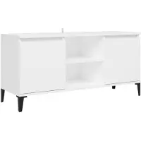 vidaXL TV-bänk med metallben vit 103,5x35x50 cm