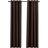 vidaXL Mörkläggningsgardin med öljetter linnelook 2 st taupe 140x225cm