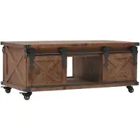 vidaXL Soffbord massivt granträ 91x51x38 cm brun