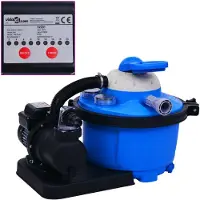 vidaXL Sandfilterpump med elektrisk timer Sandfilter Poolfilter med hållbart förfilter 450 92291