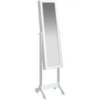 vidaXL Fristående spegel vit 34x37x146 cm