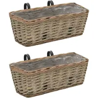 vidaXL Balkonglåda 2 st korg med PE-foder 40 cm