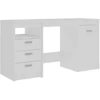 vidaXL Skrivbord vit 140x50x76 cm konstruerat trä