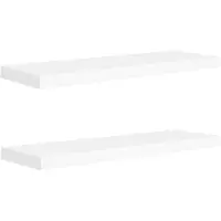 vidaXL Svävande vägghyllor 2 st vit 80x23,5x3,8 cm MDF