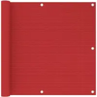 vidaXL Balkongskärm röd 90x500 cm HDPE
