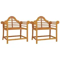 vidaXL Trädgårdsstolar 2 st 91x62x94 cm massiv teak