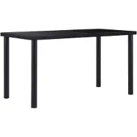 vidaXL Matbord svart 140x70x75 cm härdat glas