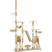 vidaXL Katträd med klöspelare i sisal 230-250 cm tassavtryck beige