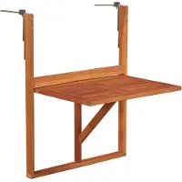 vidaXL Hängande balkongbord 64,5x44x80 cm massivt akaciaträ
