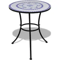 vidaXL Caféset blå och vit 60 cm mosaik