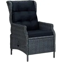 vidaXL Garden Recliner Stolsdynor Resin Rotting Mörkgrå
