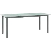 vidaXL Trädgårdsbord ljusgrå 190x90x74 cm aluminium och glas