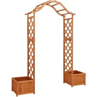 vidaXL Pergola med odlingslåda massivt granträ