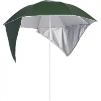 vidaXL Strandparasoll med sidoväggar grön 215 cm