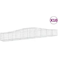 vidaXL Gabioner bågformade 10 st 400x50x40/60 cm galvaniserat järn