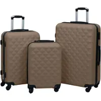 vidaXL 3-delad resväska Set Brun ABS 92418