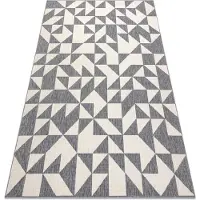 Rugsx Matta SPRING 20414332 trianglar sisal, ögla - grå / kräm 160x230 cm