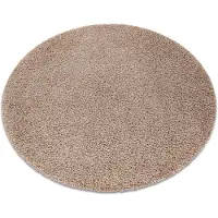 Rugsx Matta SOFFI cirkel shaggy 5cm beige cirkel 100 cm