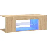vidaXL TV-bänk med LED-belysning sonoma-ek 90x39x30 cm