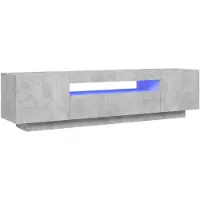 vidaXL TV-bänk med LED-belysning betonggrå 160x35x40 cm