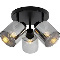 QAZQA Smart takspotlight svart med rökglas rund justerbar inkl. 3 Wifi A60 - Laura