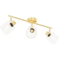 QAZQA Takspotlight guld med glas 3-ljus justerbar - Laura
