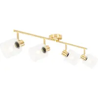 QAZQA Takspotlight guld med glas 4-ljus justerbar - Laura