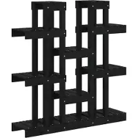 vidaXL Växtställ Svart 104,5x25x109,5 cm massiv furu