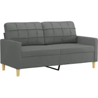 vidaXL Soffa 2-sits mörkgrå 140 cm tyg