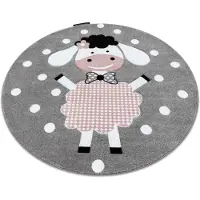 Rugsx Matta PETIT DOLLY får cirkel grå cirkel 120 cm